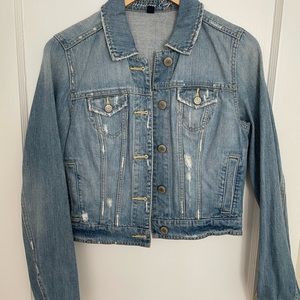 Distressed denim jacket